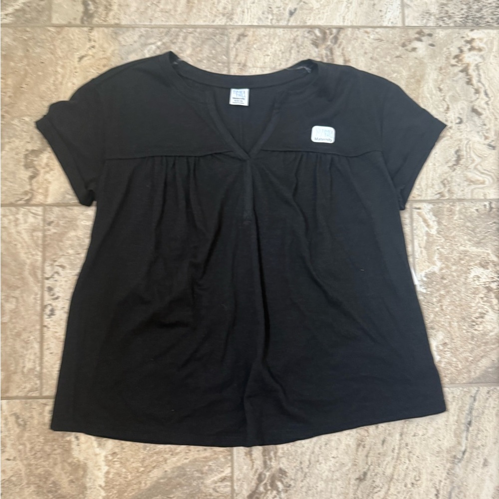 NWT Size Maternity Medium Time and Tru Women's Black Top